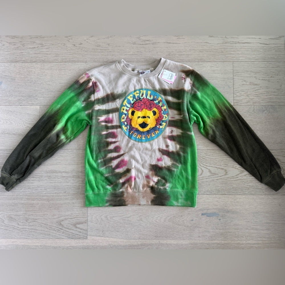 NWT Women's Forever Grateful Tie-Dye Crewneck Sweatshirt size small